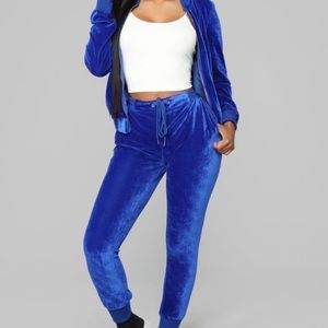 FASHION NOVA Blue, velour tracksuit